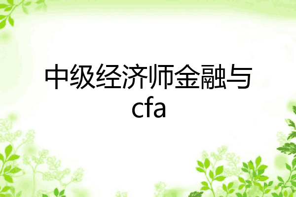 中级经济师金融与cfa