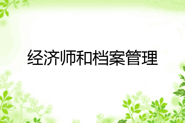 经济师和档案管理