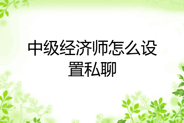 中级经济师怎么设置私聊