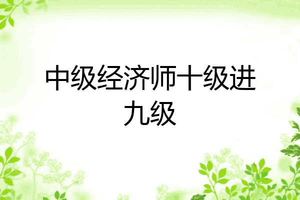 中级经济师十级进九级