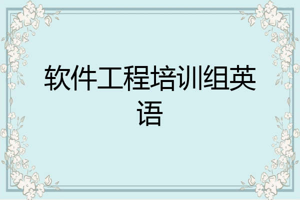 软件工程培训组英语