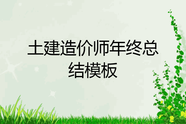 土建造价师年终总结模板