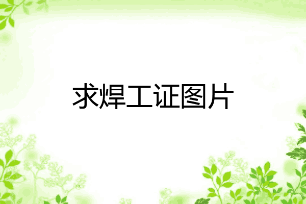 求焊工证图片