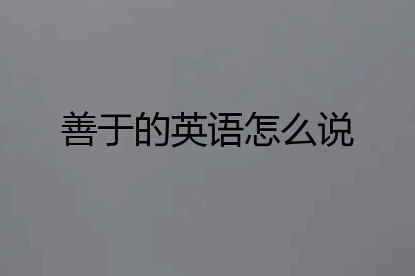 善于的英语怎么说