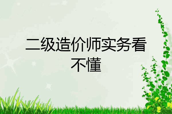二级造价师实务看不懂