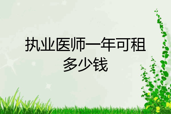 执业医师一年可租多少钱