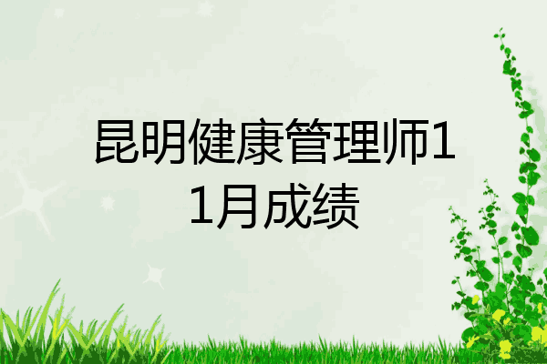昆明健康管理师11月成绩