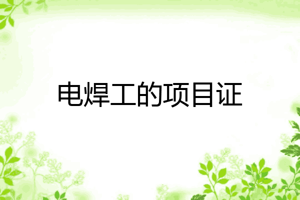 电焊工的项目证
