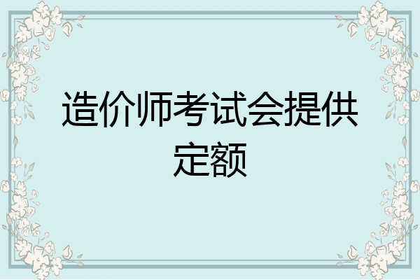 造价师考试会提供定额