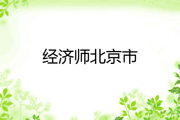 经济师北京市