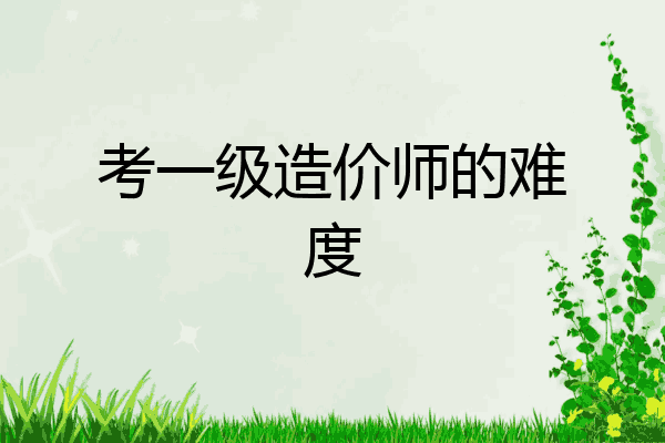 考一级造价师的难度