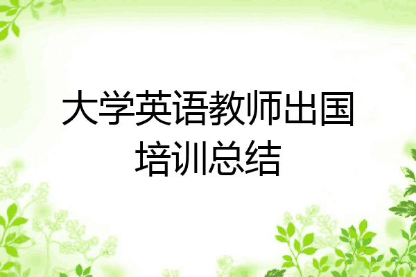 大学英语教师出国培训总结