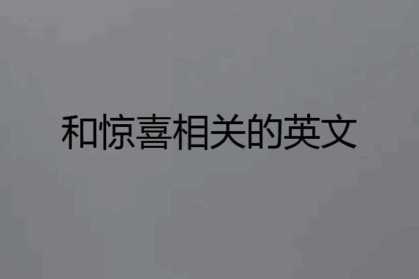 和惊喜相关的英文