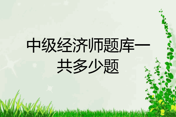 中级经济师题库一共多少题