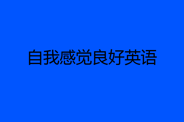 自我感觉良好英语