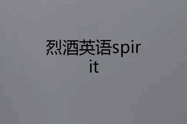 烈酒英语spirit
