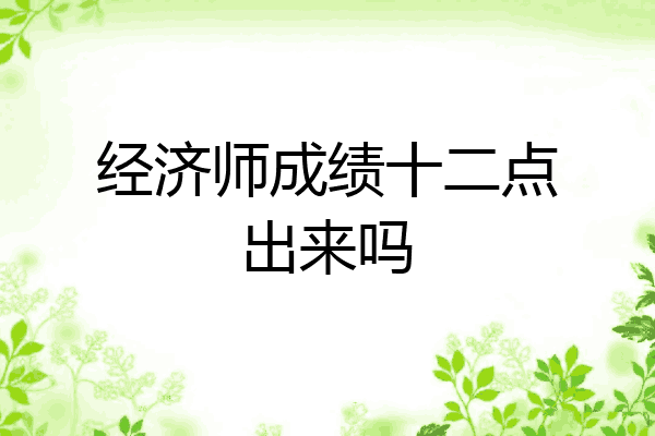 经济师成绩十二点出来吗