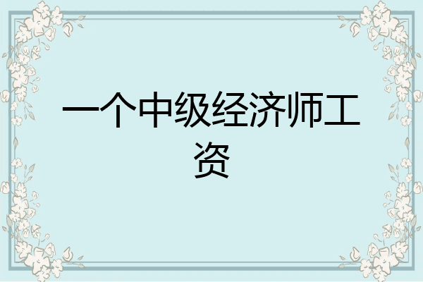一个中级经济师工资