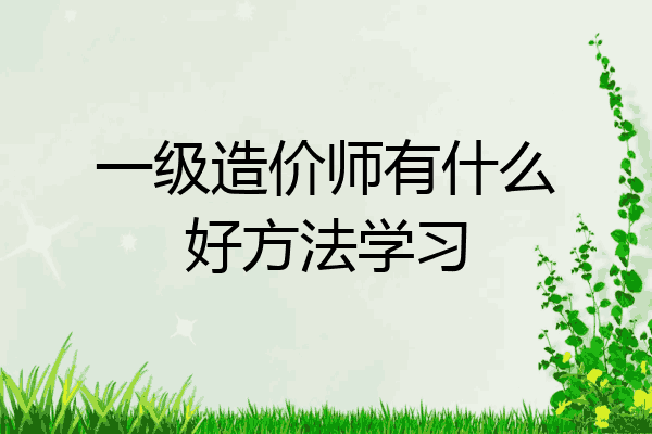 一级造价师有什么好方法学习