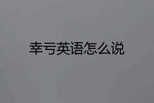 幸亏英语怎么说