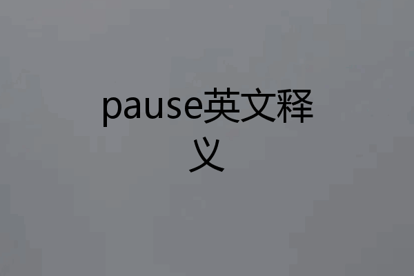pause英文释义