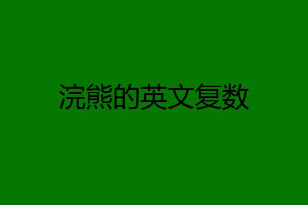 浣熊的英文复数