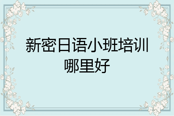 新密日语小班培训哪里好