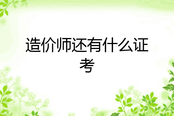 造价师还有什么证考