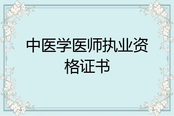 中医学医师执业资格证书