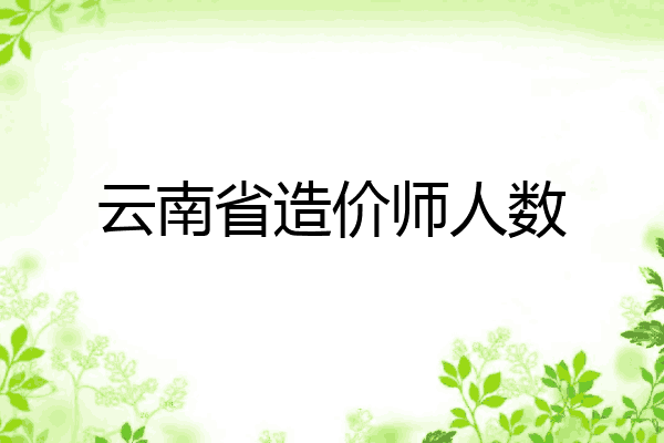 云南省造价师人数