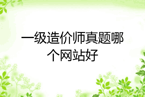 一级造价师真题哪个网站好