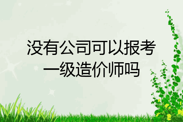 没有公司可以报考一级造价师吗