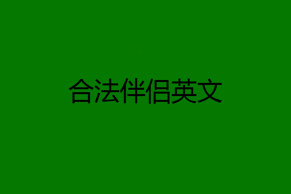 合法伴侣英文