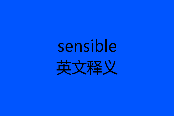 sensible英文释义