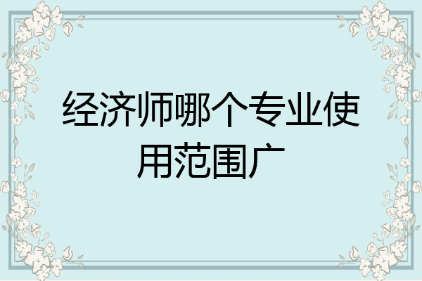 经济师哪个专业使用范围广