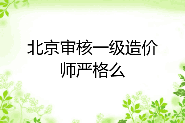 北京审核一级造价师严格么