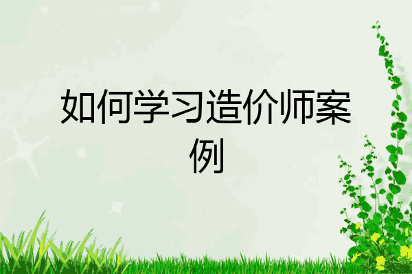 如何学习造价师案例
