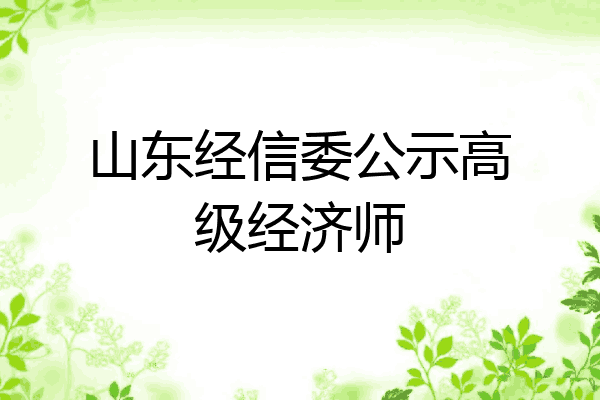 山东经信委公示高级经济师