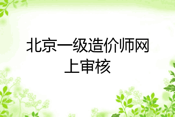北京一级造价师网上审核