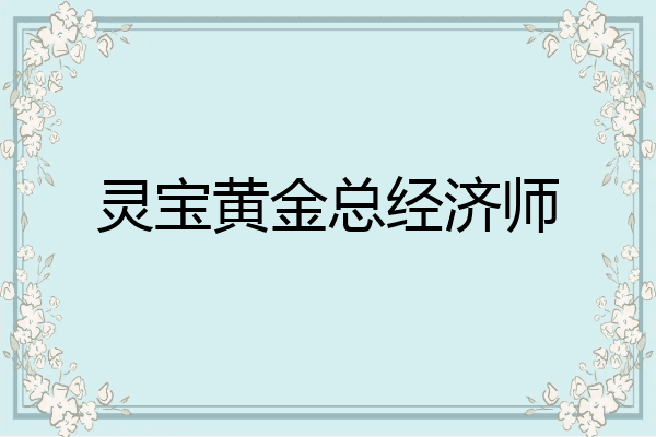 灵宝黄金总经济师