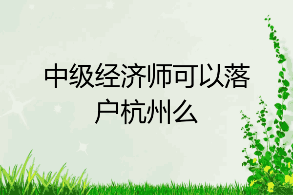 中级经济师可以落户杭州么