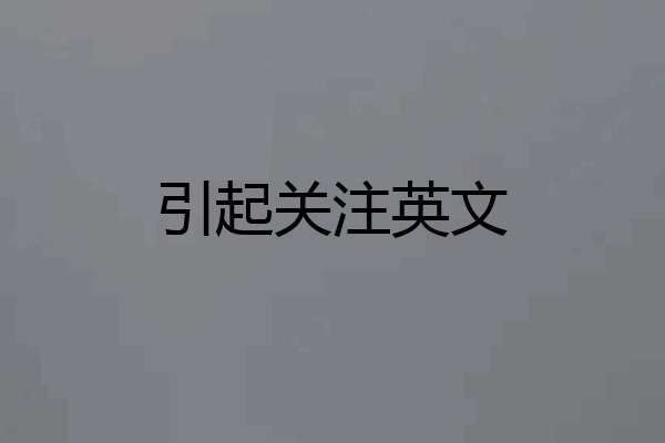 引起关注英文