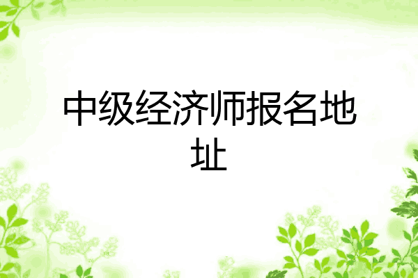 中级经济师报名地址