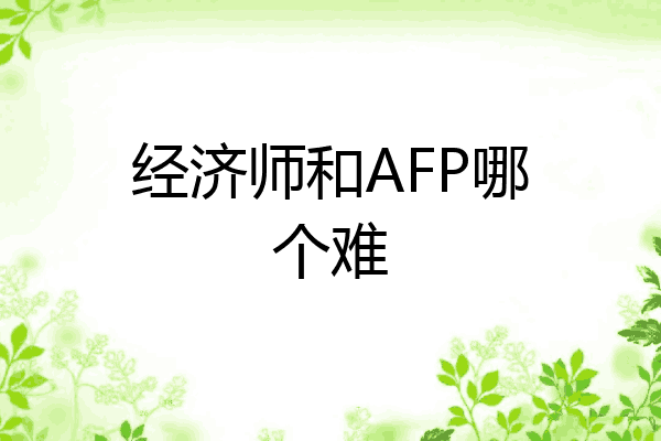 经济师和AFP哪个难
