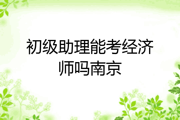 初级助理能考经济师吗南京