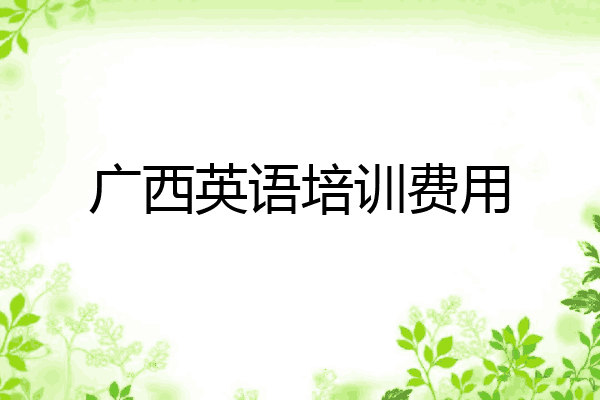 广西英语培训费用