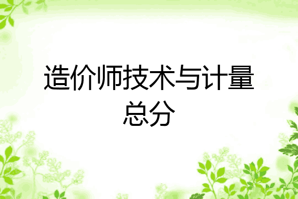 造价师技术与计量总分