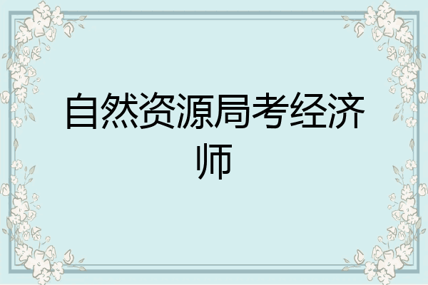 自然资源局考经济师