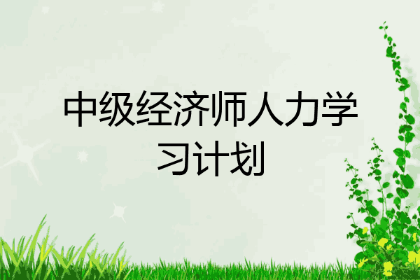中级经济师人力学习计划