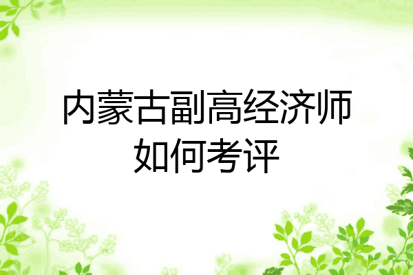 内蒙古副高经济师如何考评